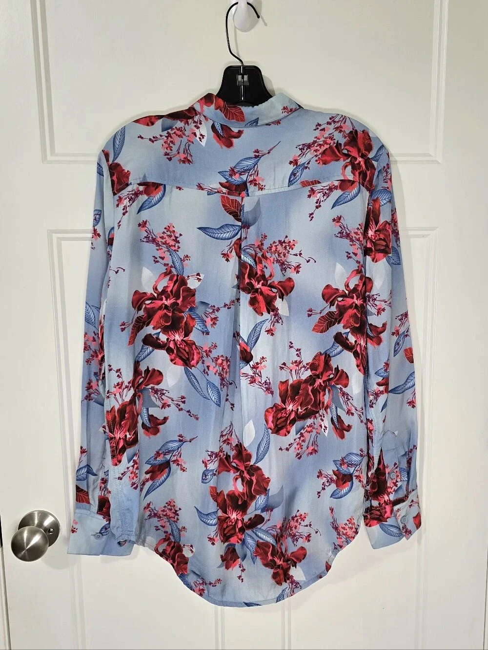 J. Crew Drapey Relaxed Fit Button Down Floral Viscose Twill Blouse Womens Medium